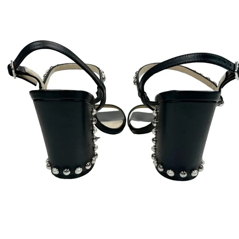 JIMMY CHOO Aadra 85 Nappa Leather Pearl Studded Sandals